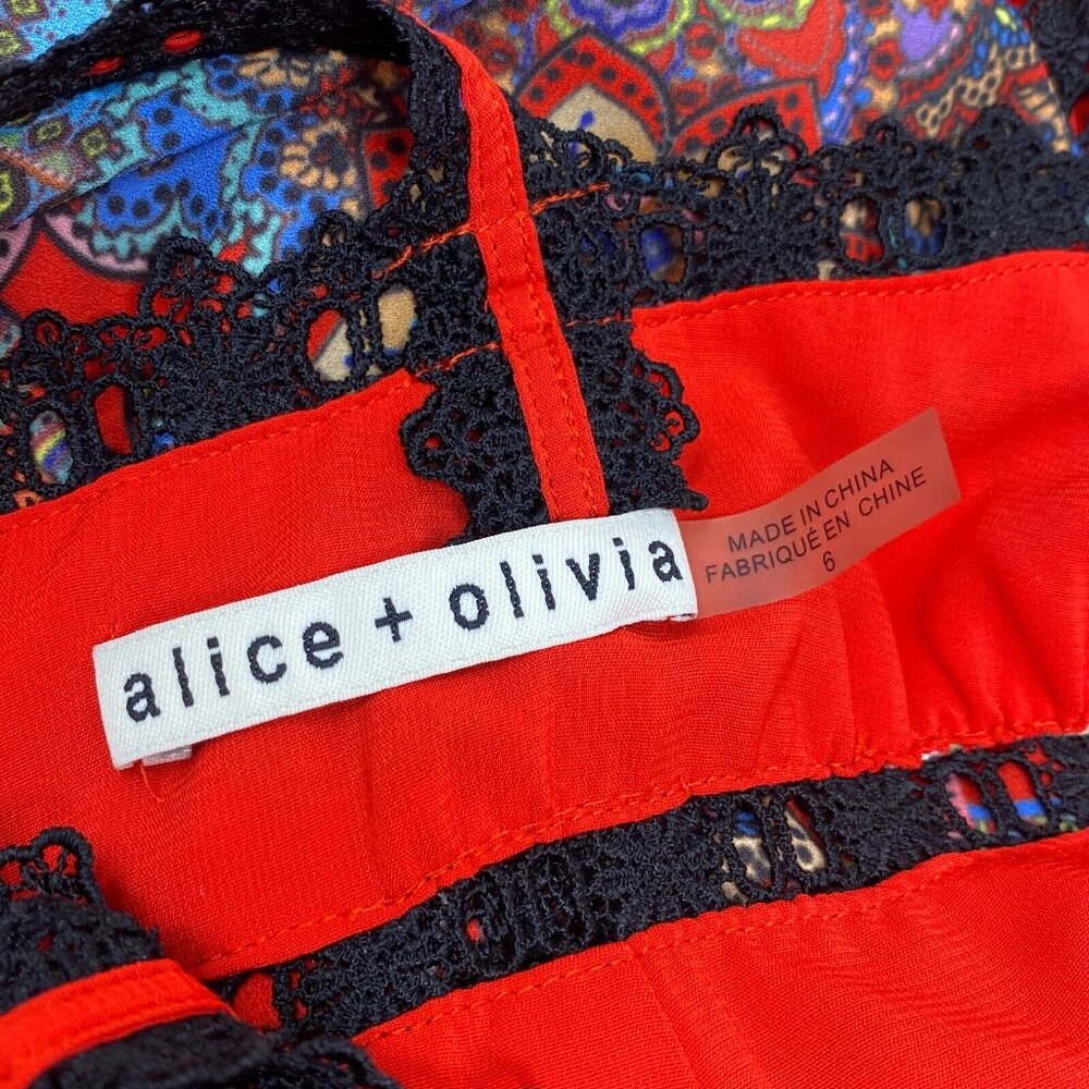 Alice + Olivia Karolina Red Tiered Halter Maxi Dress 6 - Picture 10 of 11